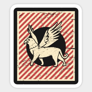 Retro Vintage Fantasy Griffin Poster Sticker